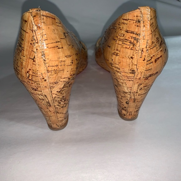 CHRISTIAN LOUBOUTIN size 38.5 cork print WEDGES - Picture 9 of 15